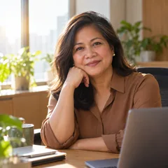 Illustrative portrait of a Filipino operations manager.