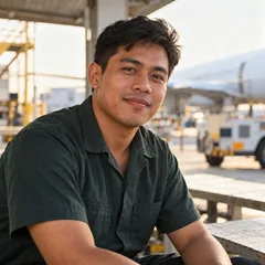 Illustrative portrait of a Filipino worker.